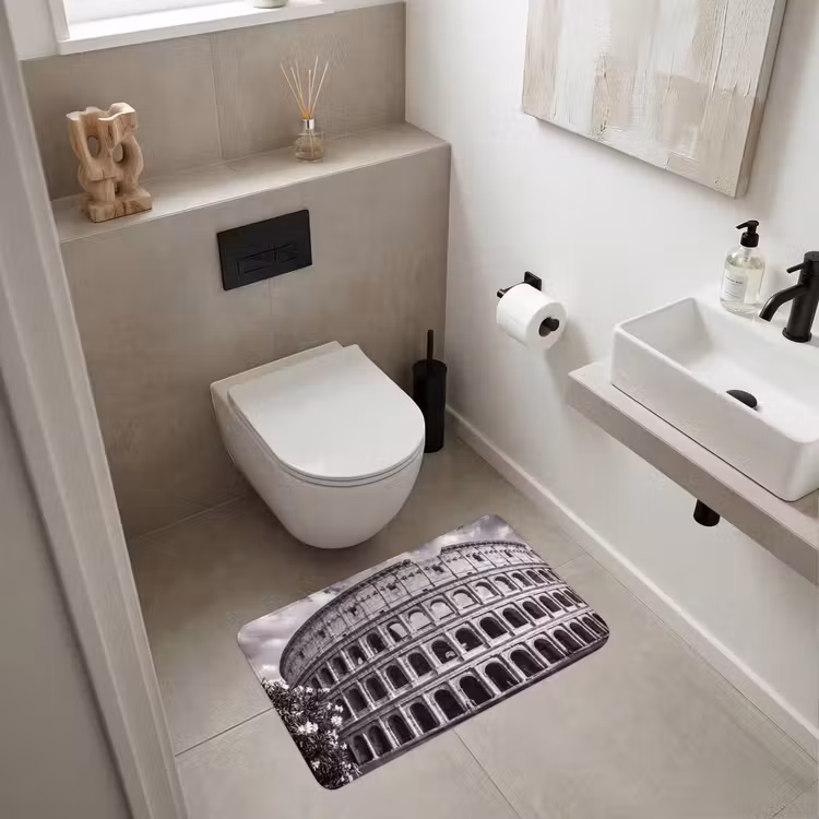 Wc Mat - Architectuur - Colosseum - Rome - Historisch - Zwart-wit — 6