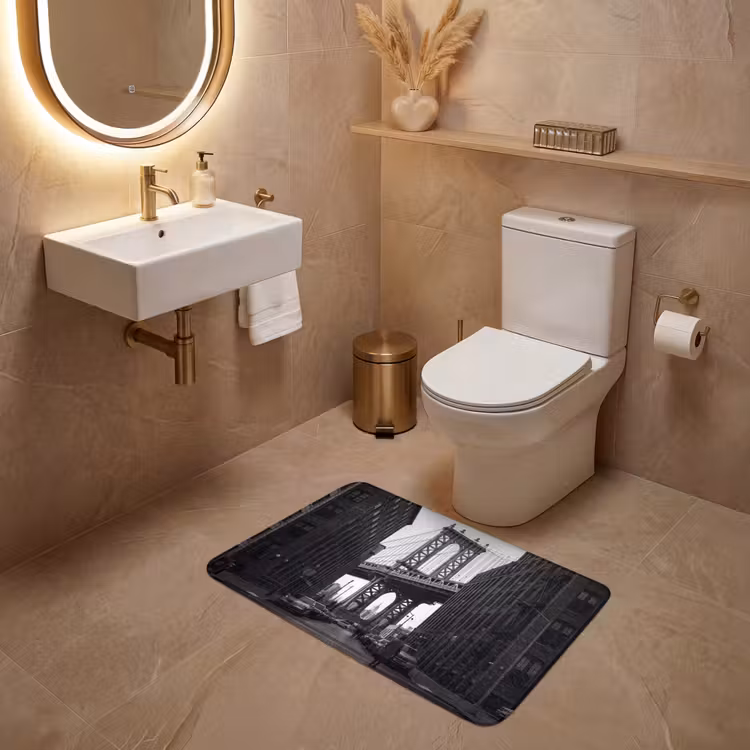 Wc Mat - Brug - Stad - Architectuur - Modern - Zwart-wit — 4