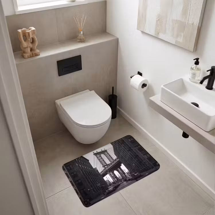 Wc Mat - Brug - Stad - Architectuur - Modern - Zwart-wit — 6