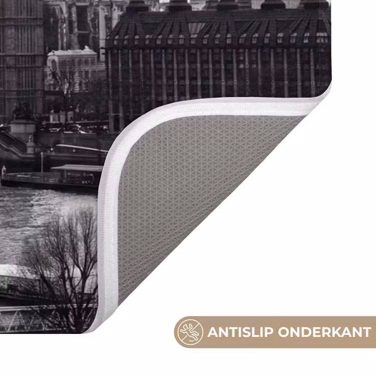 Wc Mat - Reuzenrad - Klokkentoren - Architectuur - Zwart-wit - Stad — 3