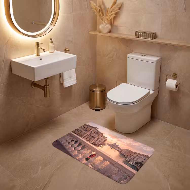 Wc Mat - Stad - Venetië - Kanaal - Zonsopgang - Architectuur - Goud — 4