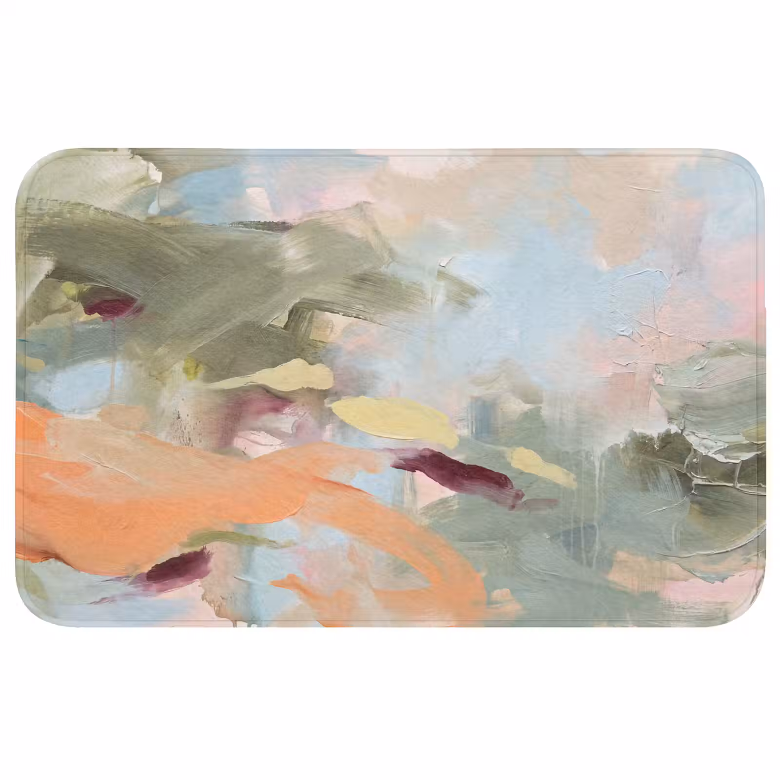 Wc Mat - Abstract - Borstelstreken - Kunst - Modern - Pastel — 1
