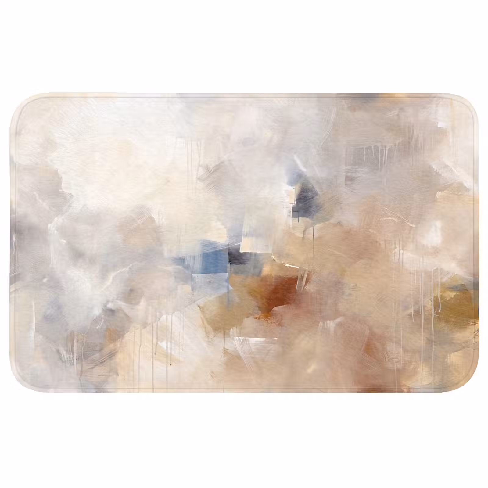 Wc Mat - Abstract - Borstelstreken - Modern - Beige - Kunst — 1
