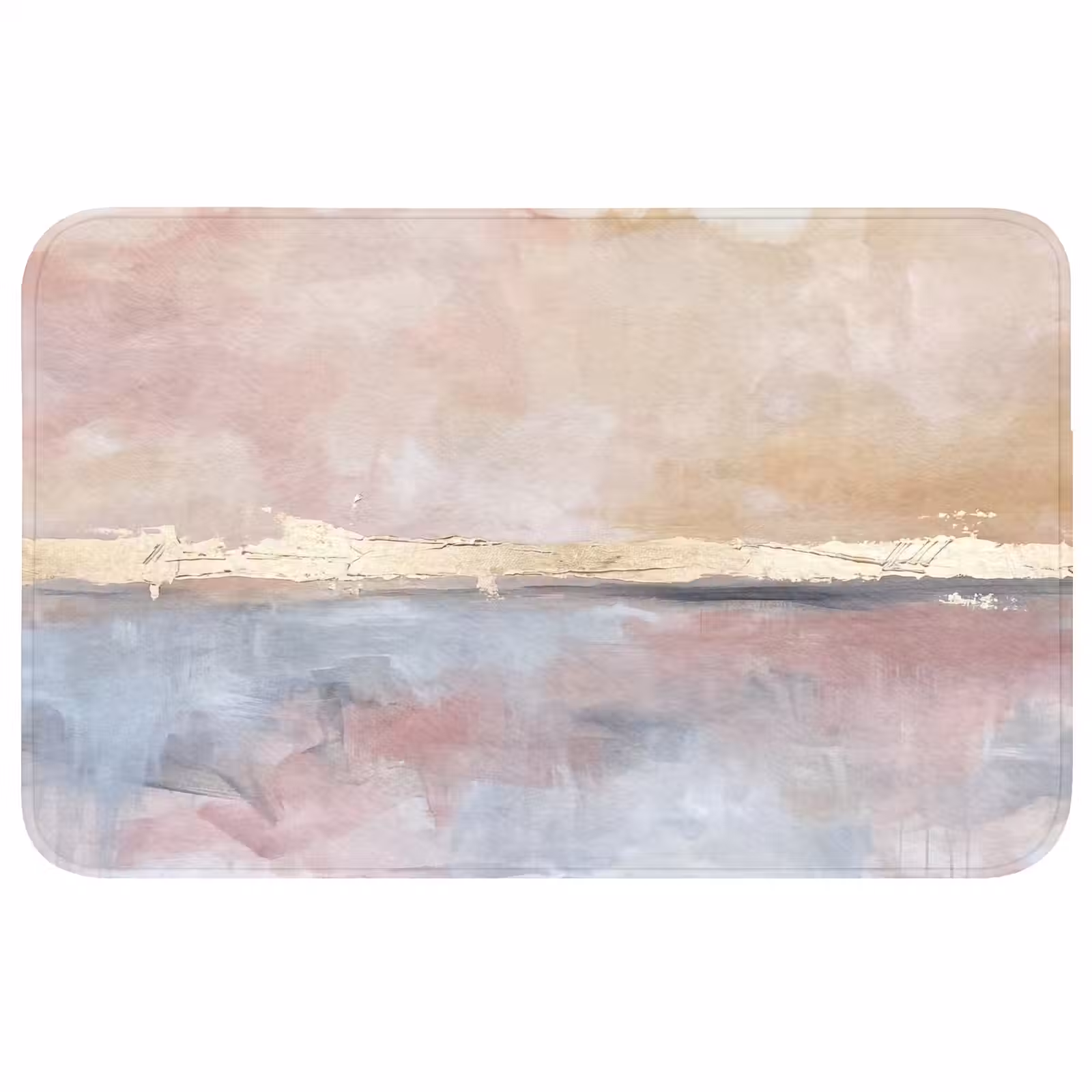 Wc Mat - Abstract - Horizontaal - Kunst - Roze - Goud — 1