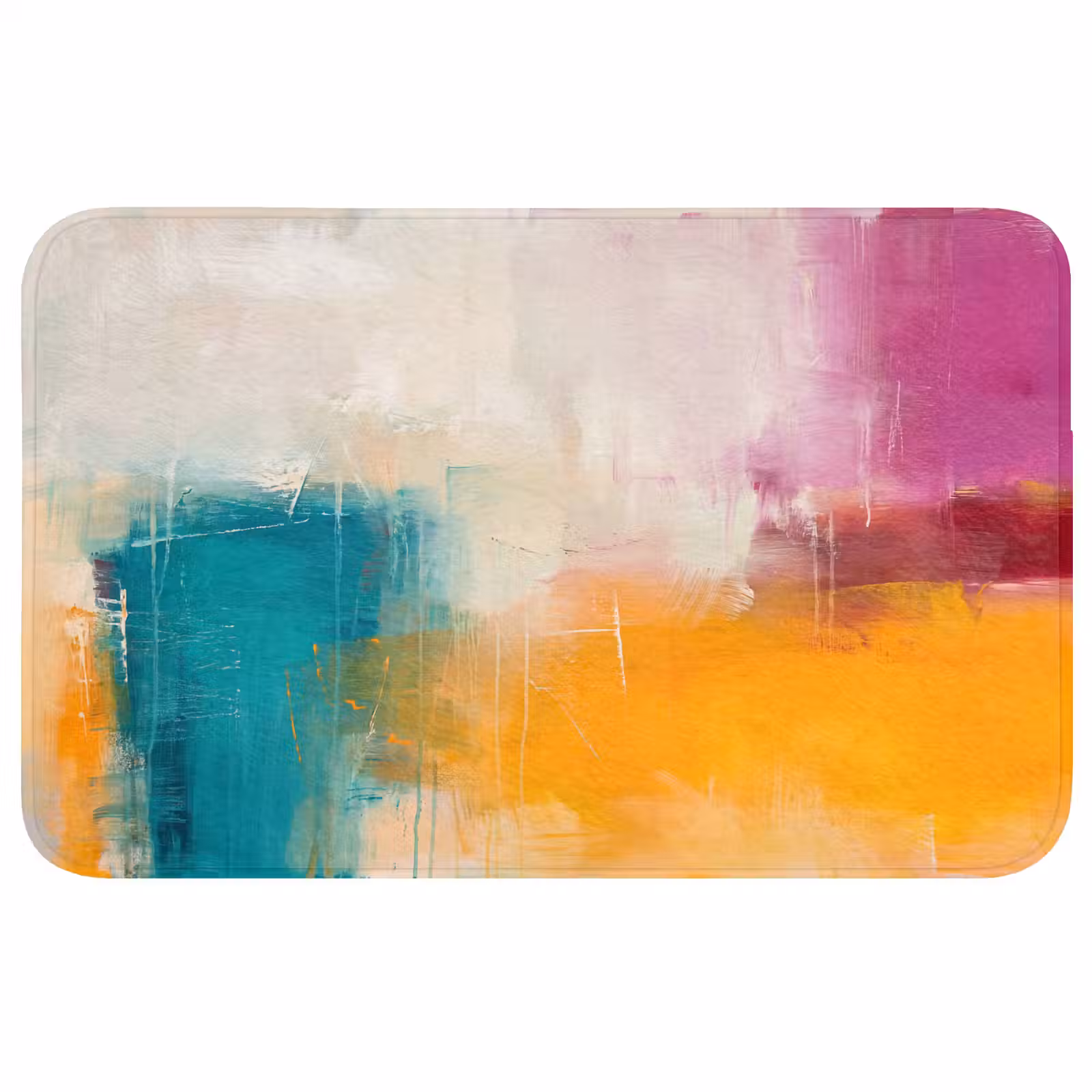 Wc Mat - Abstract - Kleurrijk - Modern - Kunst - Oranje — 1