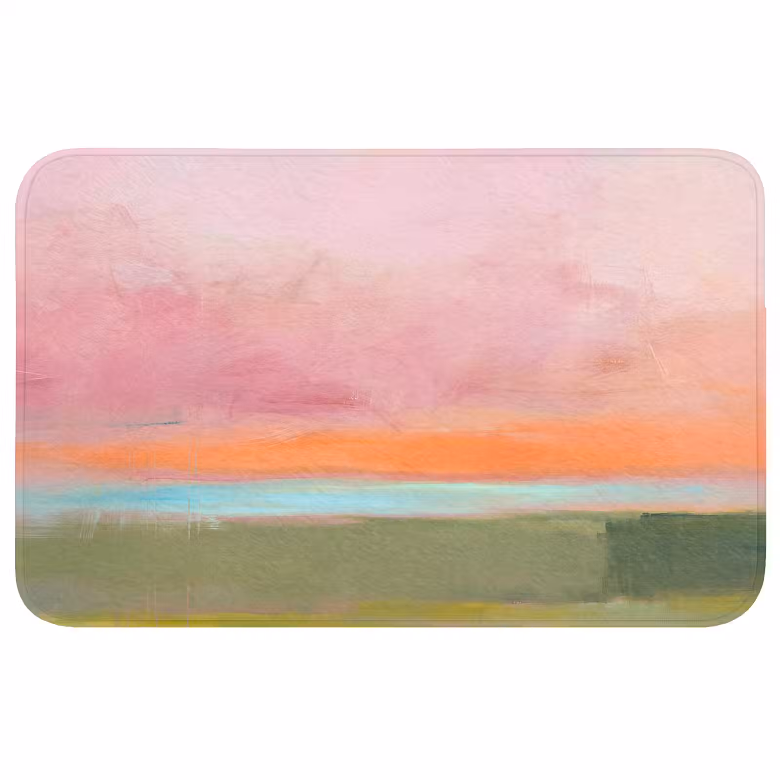 Wc Mat - Abstract - Landschap - Modern - Roze - Oranje — 1