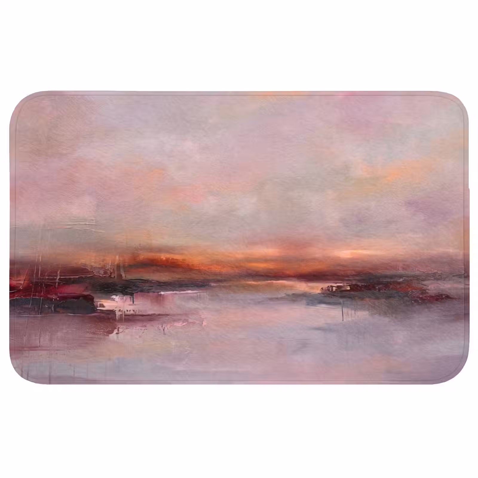 Wc Mat - Landschap - Zonsondergang - Abstract - Modern - Roze — 1