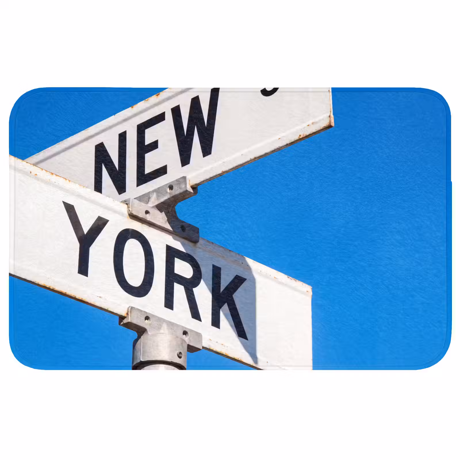 Wc Mat - New York - Straatbord - Stad - Urban - Blauw — 1