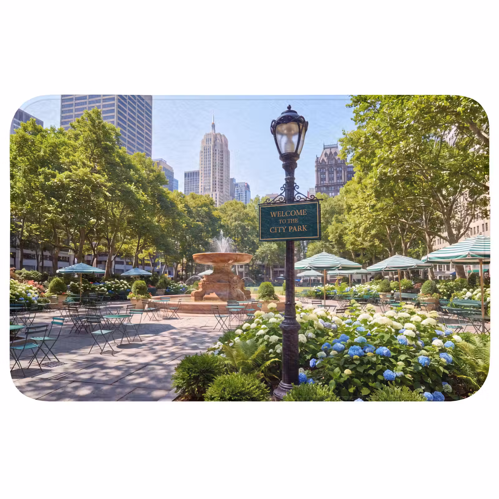 Wc Mat - Park - Fontein - Stad - Natuur — 1