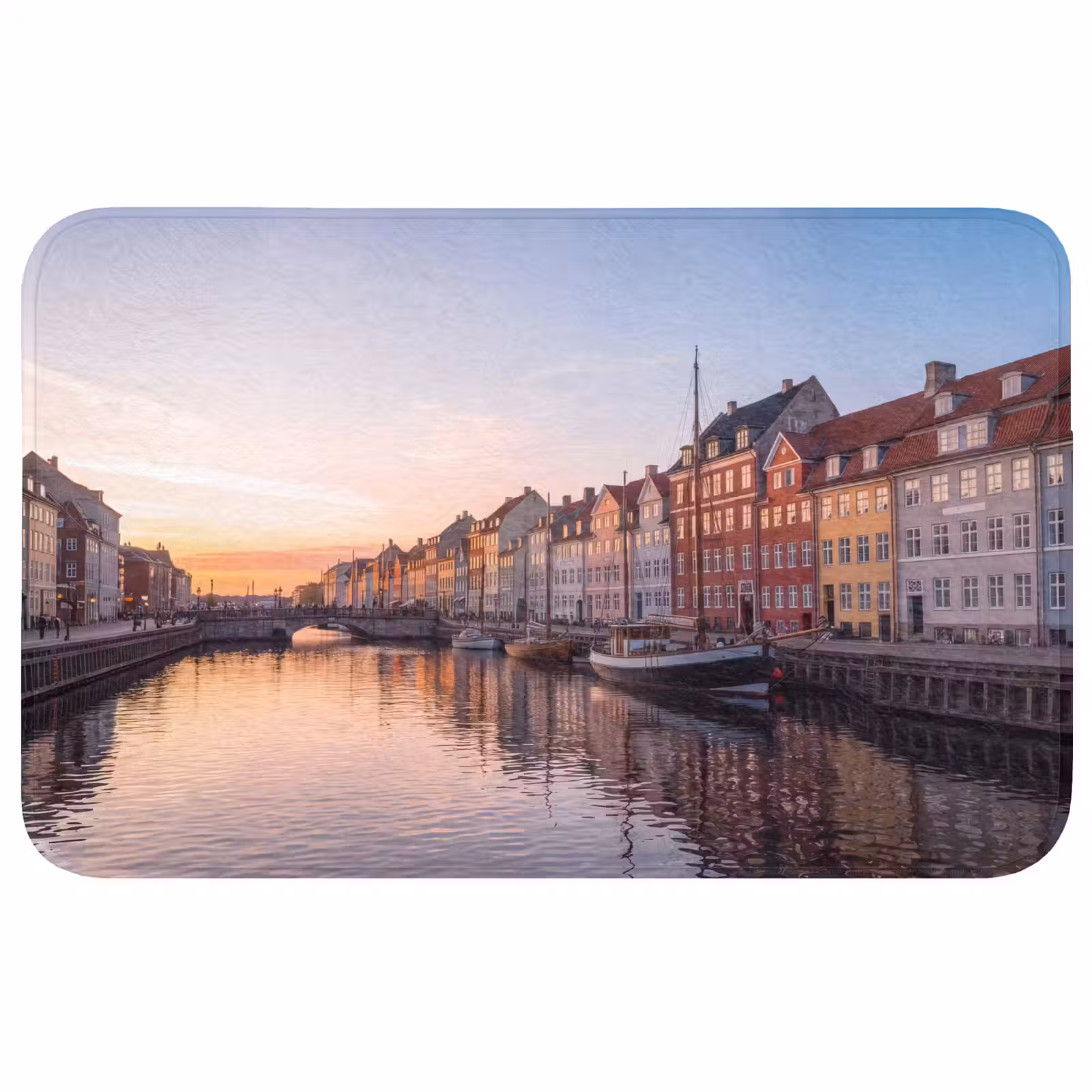Wc Mat - Stad - Gracht - Zonsondergang - Klassiek - Kleurrijk — 1