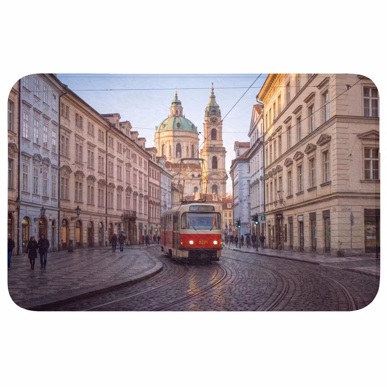 Wc Mat - Tram - Straat - Stadsgezicht - Klassiek - Rood — 1