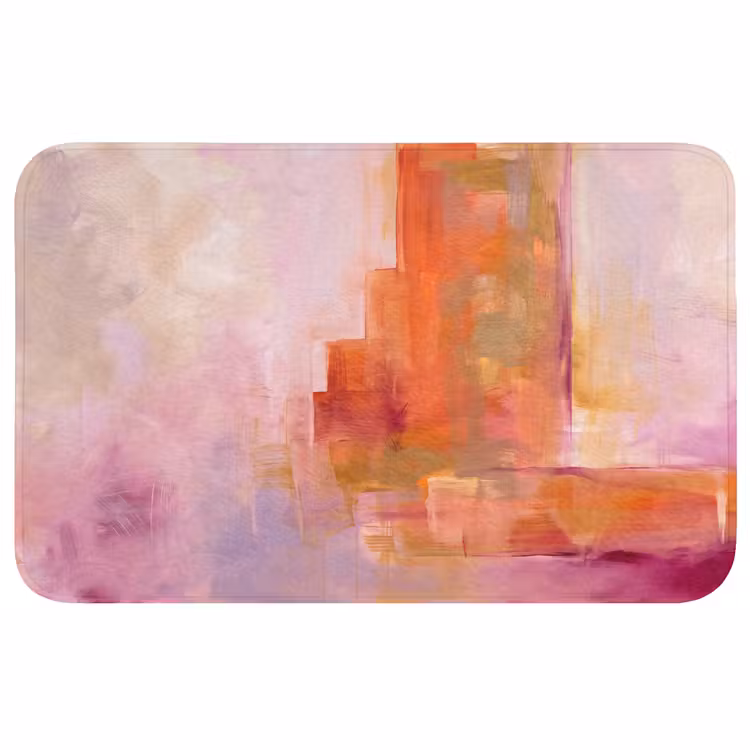 Wc Mat - Abstract - Borstelstreken - Kunst - Paars - Goud — 1