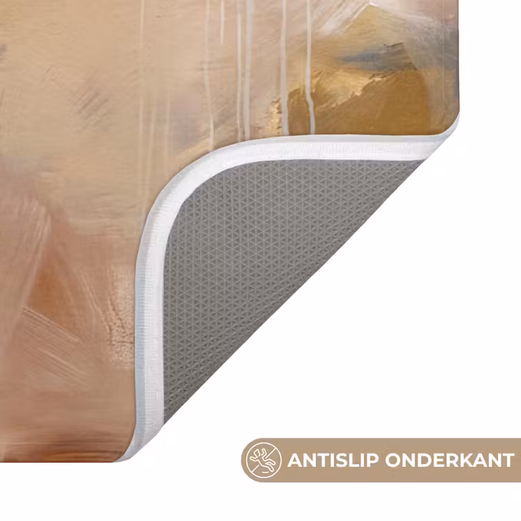 Wc Mat - Abstract - Borstelstreken - Modern - Beige - Kunst — 3