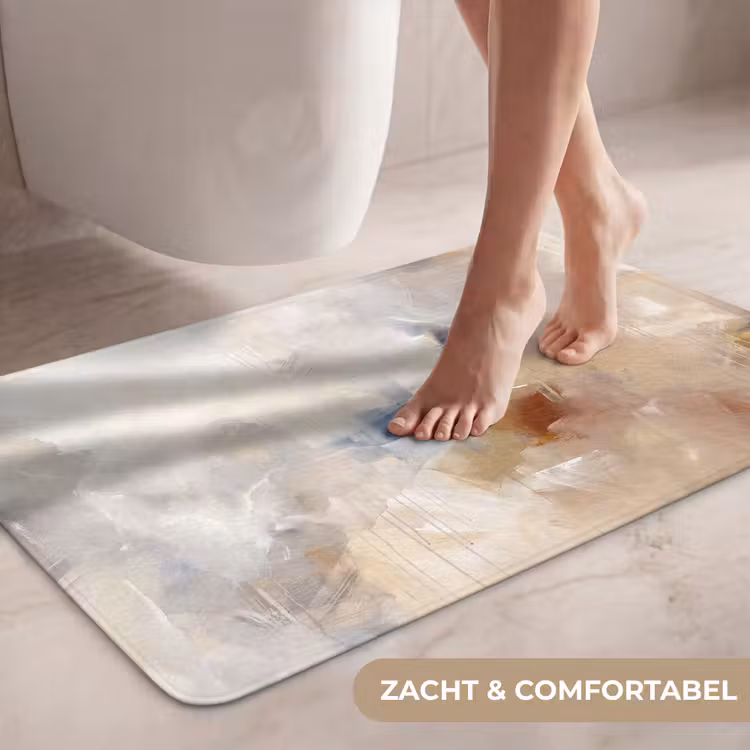 Wc Mat - Abstract - Borstelstreken - Modern - Beige - Kunst — 7