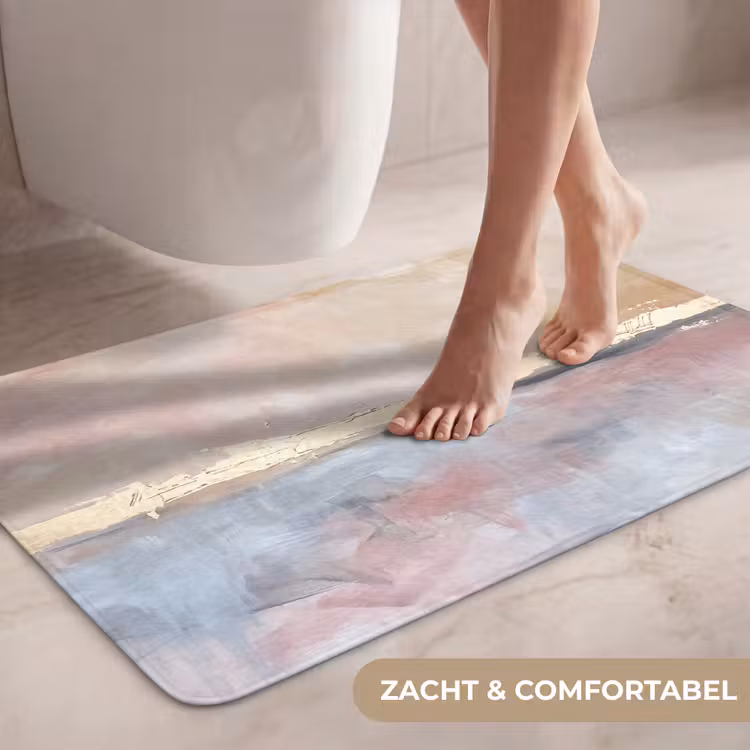 Wc Mat - Abstract - Horizontaal - Kunst - Roze - Goud — 7