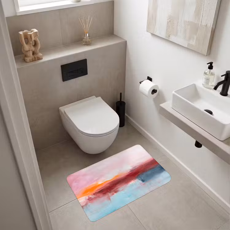 Wc Mat - Abstract - Kleuren - Modern - Kunst - Roze — 6
