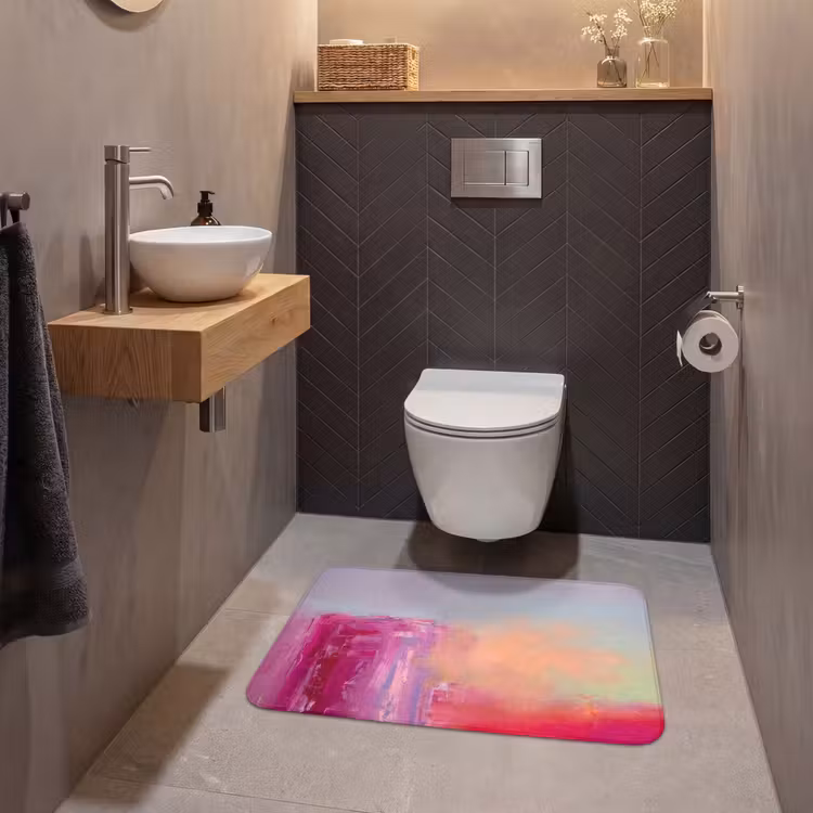 Wc Mat - Abstract - Kleuren - Modern - Roze — 2