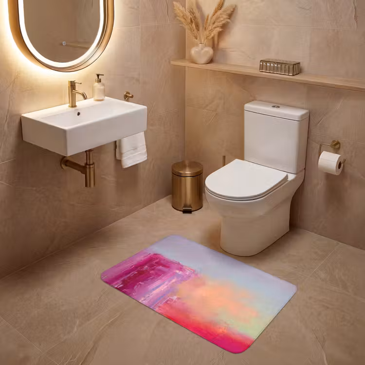 Wc Mat - Abstract - Kleuren - Modern - Roze — 4