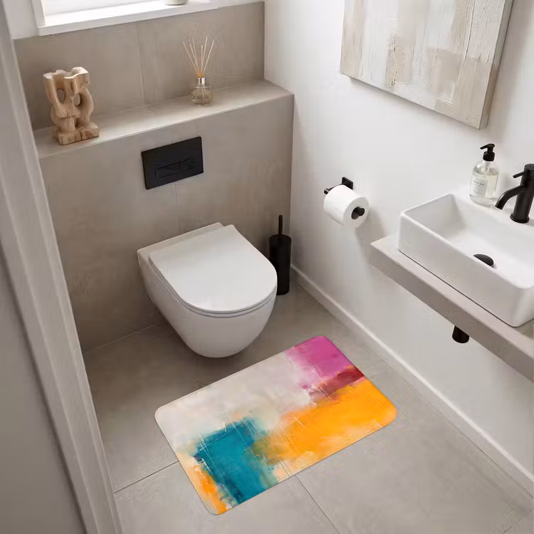 Wc Mat - Abstract - Kleurrijk - Modern - Kunst - Oranje — 6
