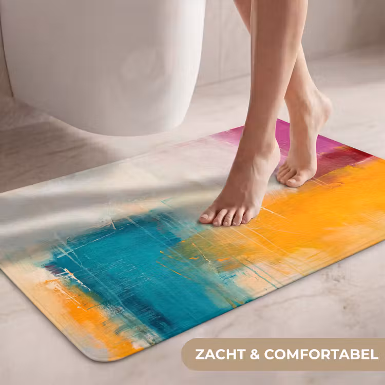 Wc Mat - Abstract - Kleurrijk - Modern - Kunst - Oranje — 7