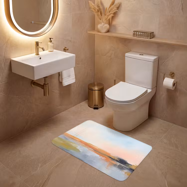 Wc Mat - Abstract - Landschap - Horizon - Modern - Kleurrijk — 4