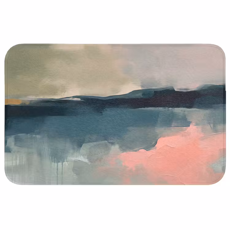 Wc Mat - Abstract - Landschap - Kunst - Modern - Groen - Blauw — 1