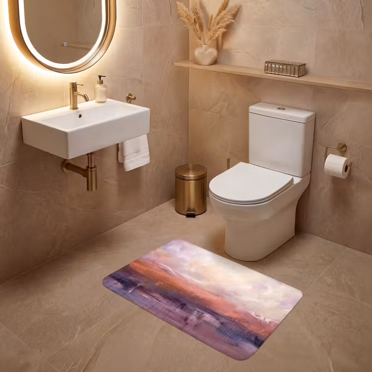 Wc Mat - Abstract - Landschap - Modern - Paars - Oranje — 4