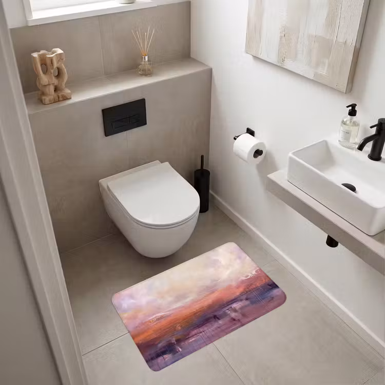 Wc Mat - Abstract - Landschap - Modern - Paars - Oranje — 6