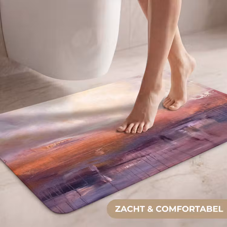 Wc Mat - Abstract - Landschap - Modern - Paars - Oranje — 7
