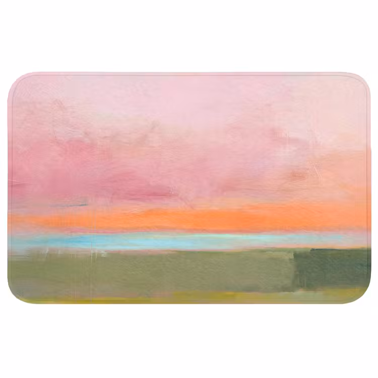 Wc Mat - Abstract - Landschap - Modern - Roze - Oranje — 1