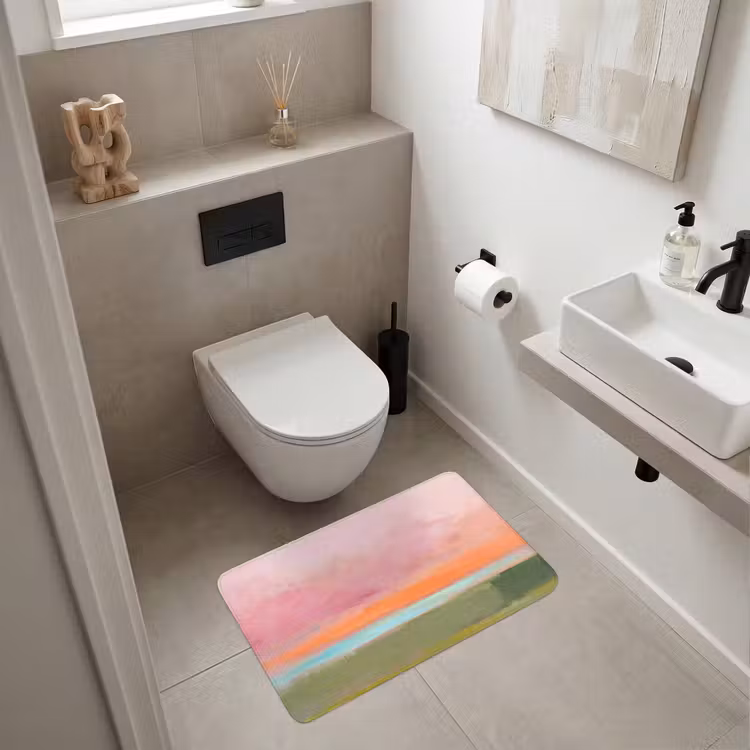 Wc Mat - Abstract - Landschap - Modern - Roze - Oranje — 6