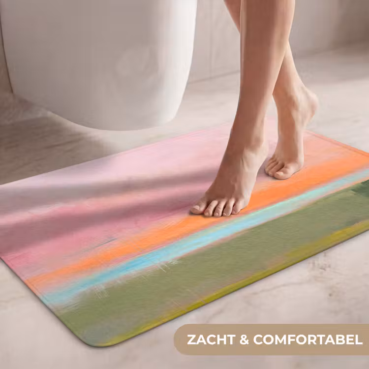Wc Mat - Abstract - Landschap - Modern - Roze - Oranje — 7