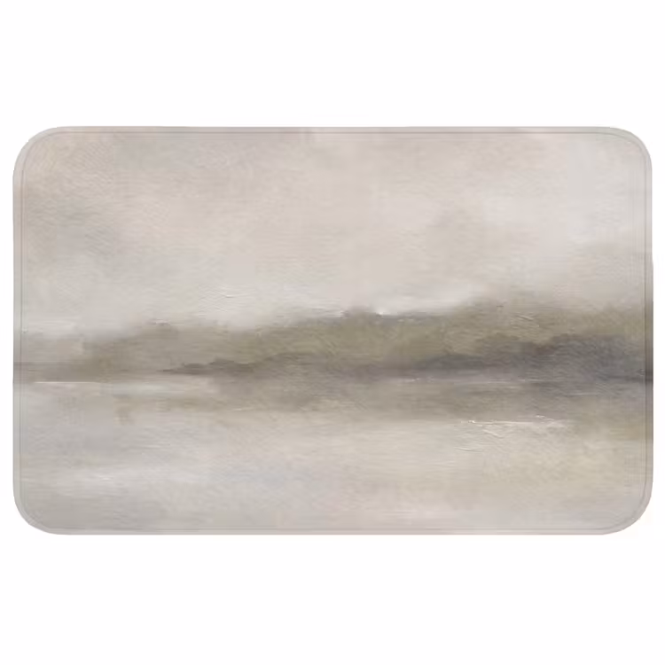 Wc Mat - Abstract - Landschap - Nevel - Modern - Grijs — 1