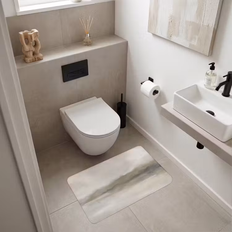 Wc Mat - Abstract - Landschap - Nevel - Modern - Grijs — 6