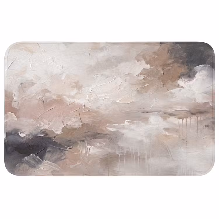 Wc Mat - Abstract - Textuur - Kunst - Modern - Beige — 1