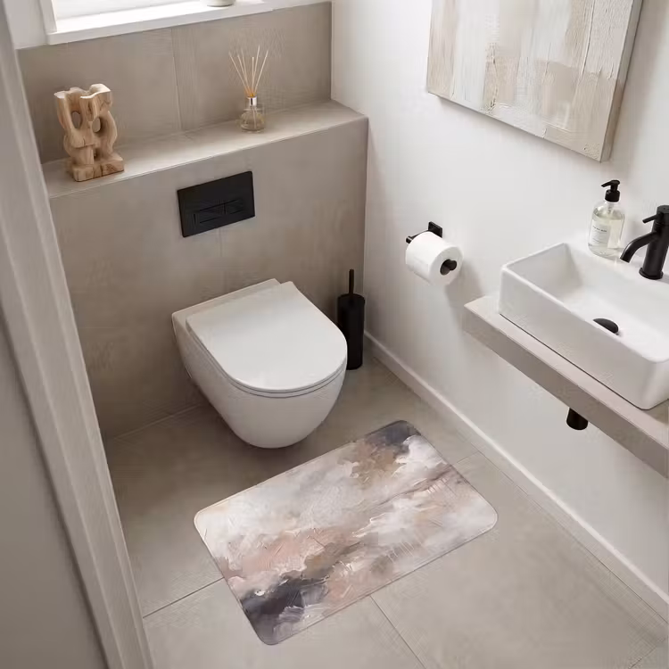 Wc Mat - Abstract - Textuur - Kunst - Modern - Beige — 6