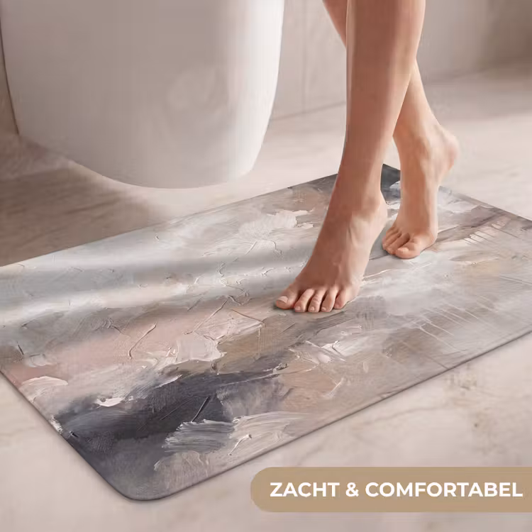 Wc Mat - Abstract - Textuur - Kunst - Modern - Beige — 7