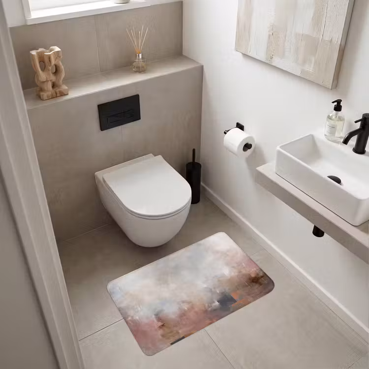 Wc Mat - Abstract - Vloeiend - Kunst - Modern - Beige — 6