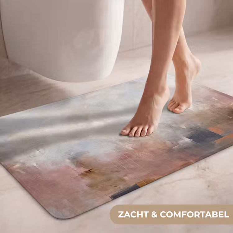 Wc Mat - Abstract - Vloeiend - Kunst - Modern - Beige — 7