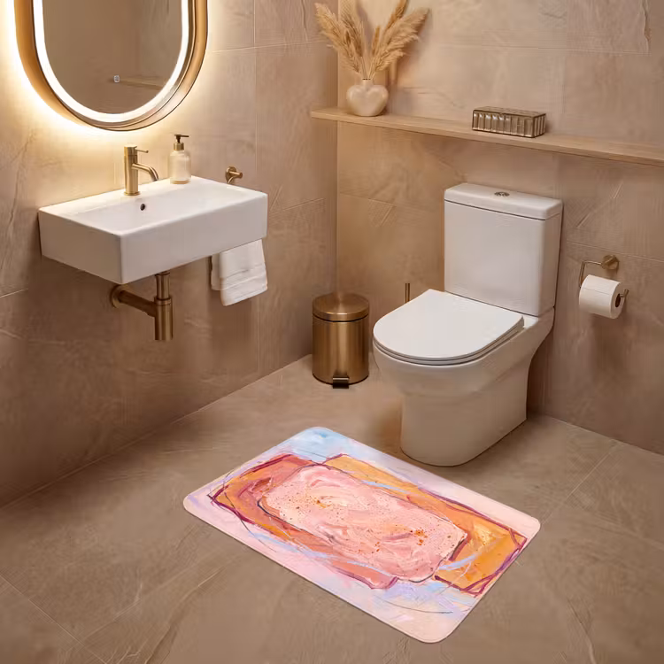 Wc Mat - Abstract - Vormen - Modern - Roze — 4