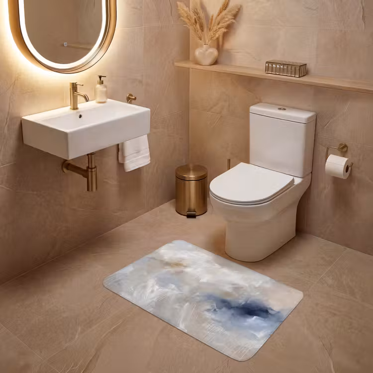 Wc Mat - Abstract - Wolken - Sfeer - Modern - Beige — 4