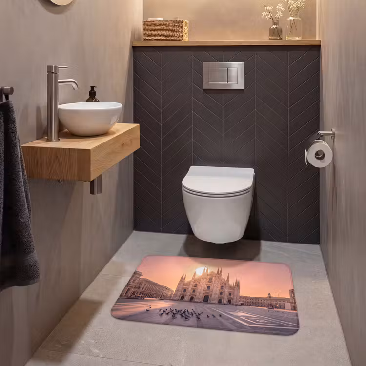 Wc Mat - Architectuur - Milaan - Plein - Zonsopgang - Oranje — 2