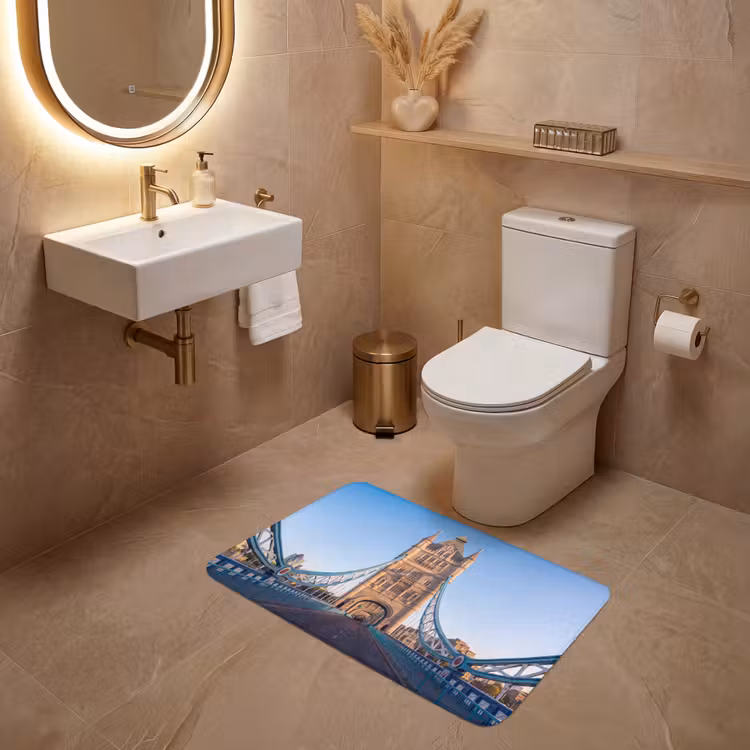 Wc Mat - Brug - Toren - Architectuur - Klassiek - Blauw — 4