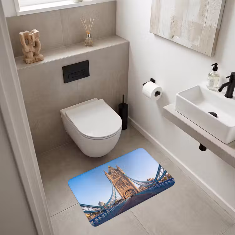 Wc Mat - Brug - Toren - Architectuur - Klassiek - Blauw — 6