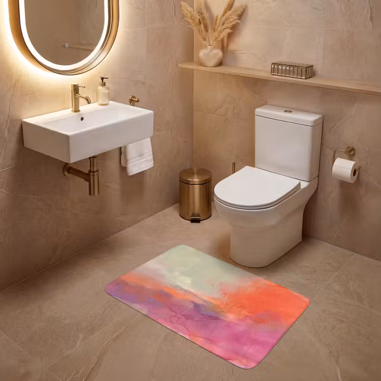 Wc Mat - Kunst - Vloeiend - Overgangen - Oranje — 4
