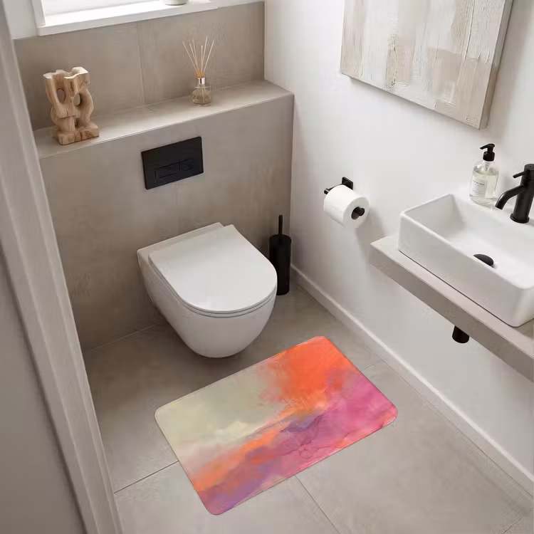 Wc Mat - Kunst - Vloeiend - Overgangen - Oranje — 6