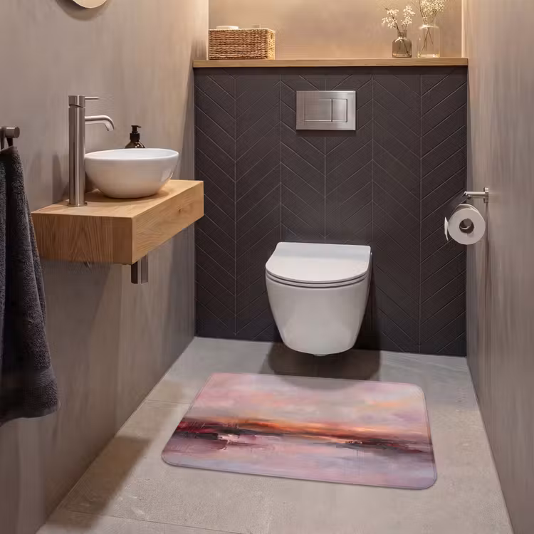 Wc Mat - Landschap - Zonsondergang - Abstract - Modern - Roze — 2