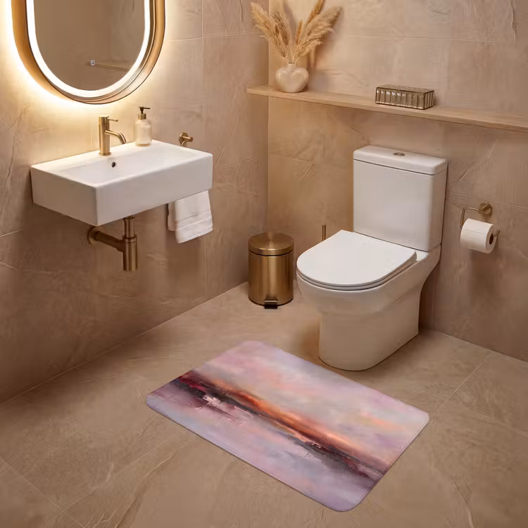Wc Mat - Landschap - Zonsondergang - Abstract - Modern - Roze — 4