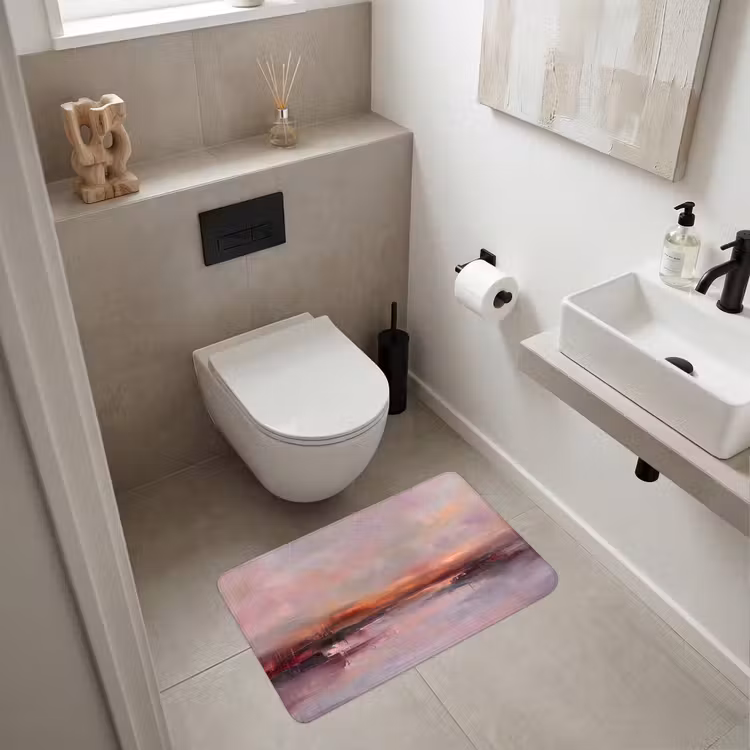Wc Mat - Landschap - Zonsondergang - Abstract - Modern - Roze — 6