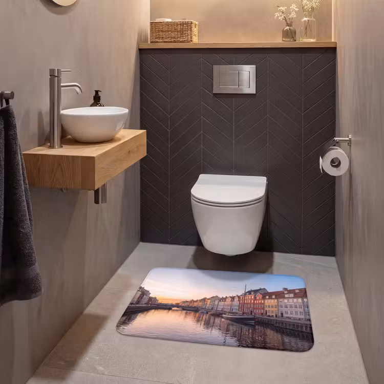 Wc Mat - Stad - Gracht - Zonsondergang - Klassiek - Kleurrijk — 2